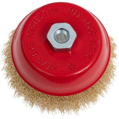 Щетка крацовка СТМ-501 125 мм, мягкий латунный ворс, для УШМ Strong стм-50100125