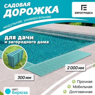 Садовая дорожка Еврогрядка 300x2000, цвет бирюзовый EGDOR30x200bir