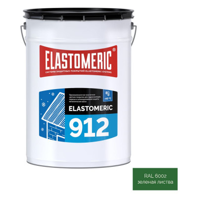 Зимняя гидроизоляционная мастика для металлических кровель Elastomeric Systems elastomeric 912 зеленая листва, 20 кг 912010