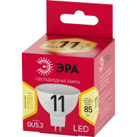 Светодиодная лампочка ЭРА RED LINE LED MR16-11W-827-GU5.3 R GU5.3 софит теплый белый свет, Б0056064