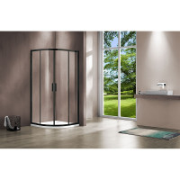 Душевой уголок VINCEA Garda 900x900, черный, стекло прозрачное VSQ-1G900CLB