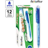 Автоматическая ручка с масляными чернилами Flexoffice startup синяя, 12 шт. FO-GELB021BB BLUE