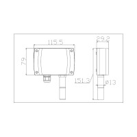 Накладной датчик температуры и влажности RS485/Modbus RH/temp. output 0-100C Teren H3N288000