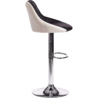 Барный стул Tetchair Messy (mod. ky704c), 1 шт. в упаковке, металл/экокожа, 47x48x84-105 см, черный/белый/хром 19787