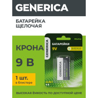 щелочная батарейка GENERICA alkaline 6lr61 9v (1шт/блистер) ABT-6LR619V-ST-L02-G