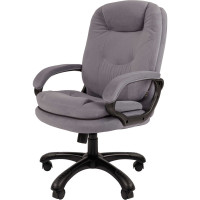 Кресло CHAIRMAN Home 668 ткань Т-53 серый (черный пластик) 00-07127998