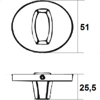 Поворотная ручка Trodos 708bk, круг 03, бронза 204581
