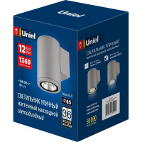 Светильник светодиодный уличный. Архитектурный накладной ULU-S21С-12W/6400K IP65 LIGHT GREY Uniel UL-00011081