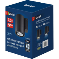 Светильник светодиодный уличный. Архитектурный накладной ULU-S21С-22W/2700K IP65 BLACK Uniel UL-00010849
