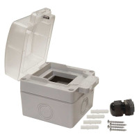Настенный бокс LANMASTER IP66 под 1 модуль Mosaic 45x45 мм, LAN-MB-F45/1-WP