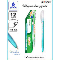 Шариковая ручка Flexoffice cyber синяя, 12 шт. FO-025GB BLUE