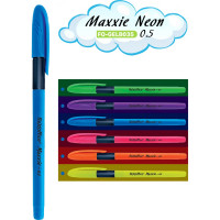 Шариковая ручка с масляными чернилами Flexoffice maxxie neon синяя, 12 шт. FO-GELB035N MIX BLUE