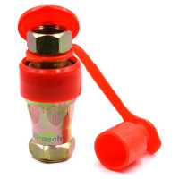 Быстроразъемное гидравлическое соединение HQ-Mech ISO 7241-A конический клапан, БРС M+F, сталь, вн. резьба M16х1.5, красный УТ000002787