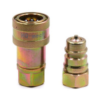 Быстроразъемное гидравлическое соединение HQ-Mech ISO 7241-A конический клапан, БРС M+F, сталь, вн. резьба 1/2", синий УТ000002779