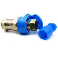 Быстроразъемное гидравлическое соединение HQ-Mech ISO 7241-A конический клапан, БРС M+F, сталь, вн. резьба M22х1.5, синий УТ000002773