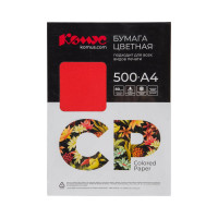 Цветная бумага Комус cp а4, 80 г, 500 л, коралловокрасный интен.co44 1850441
