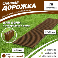 Садовая дорожка Еврогрядка 400x2000, цвет терракот EGDOR40x200tr