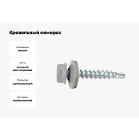 Кровельный саморез Kenner 4,8x29 RAL7004, серый, 3500 шт. ск297004