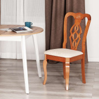 Стул Tetchair Афродита/ Aphrodite комплект 2 шт., дерево гевея, 46x54x99см, espresso (дуб в красноту), ткань кремовая с рисунком (а04) 20116