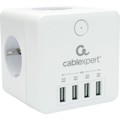 Сетевой фильтр Cablexpert cube CUBE-4-U4-W