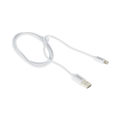 Кабель ProMega u152, 2,4a, 1м, usb - lightning, tpe, белый 1639345