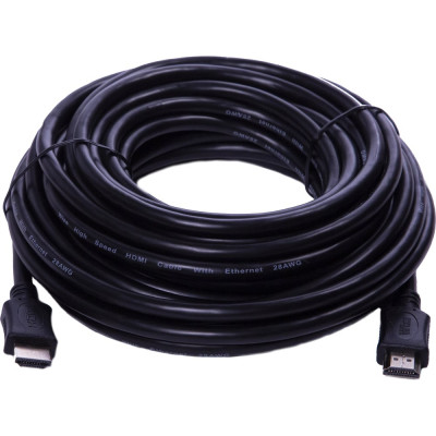 Wize Кабель hdmi c-hm-hm-15m 15 м, v.2.0, 19m/19m, 4k/60 hz 4:2:0/30 hz 4:4:4 ethernet, позол.разъемы, экран, черный, пакет 121637