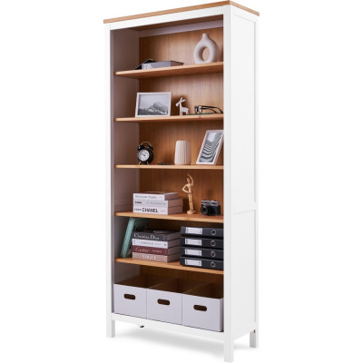 Стеллаж Лузалес КЫМÖР Стеллаж 90х198х37, белый/светло-коричневый 5031280211