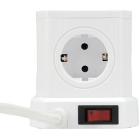 Сетевой фильтр Cablexpert tower, 5р, 10а, 4хusb, 3.1а, 2м, ур.защиты 4+, белый, коробка, TWR-5-U4-W-2
