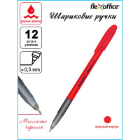 Шариковая ручка с масляными чернилами Flexoffice maxxie красная, 12 шт FO-GELB035 RED