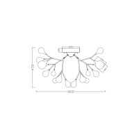 Потолочный светильник Freya yolanda 27хg4x3w, металл, черный FR5068CL-27B