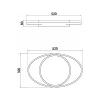 Потолочный светильник Freya cosmic led 62w, металл и пластик, черный FR10015CL-L62B