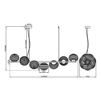 Подвесной светильник MAYTONI reels 7хe14x40w металл золото MOD268PL-07G