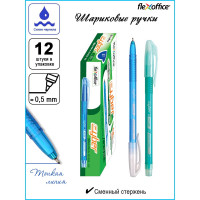 Шариковая ручка Flexoffice cyber синяя, 12 шт. FO-025 BLUE