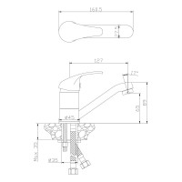 Смеситель для раковины Wesnaart с поворотным изливом LISTOK, хром LIS01-220