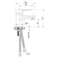 Смеситель для раковины Wesnaart natur, хром NAT07-210
