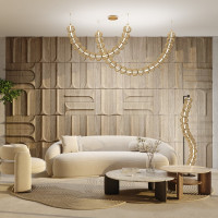 Напольный светильник (торшер) MAYTONI golden cage led 48w металл золото MOD216FL-L38G3K