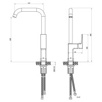 Смеситель для кухни Wesnaart narcis, оружейная сталь NAR06-150GM-25432