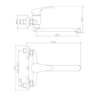 Смеситель для кухни Wesnaart настенный LUCH, хром LUC15-190