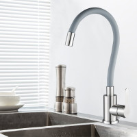 Смеситель для кухни Wesnaart из нержавеющей стали с гибким изливом eko, сатин/серый EKO05-141