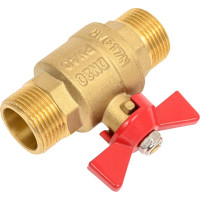 Шаровой кран Victoria 3/4 ш/ш б-ка латунный красная ручка 61-019