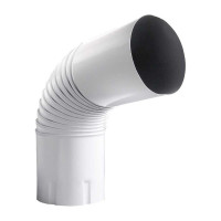 Колено трубы NIKA ПРОЕКТ круглое, сливное, D150 мм, RAL 9003 В0000034466