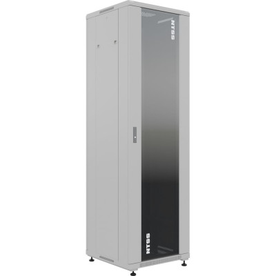 Напольный универсальный серверный шкаф NTSS NTSSR 22U 600x600мм, 4 профиля 19, двери стекло и сплошная металл, боковые стенки съемные, регулируе NTSS-R22U6060GS