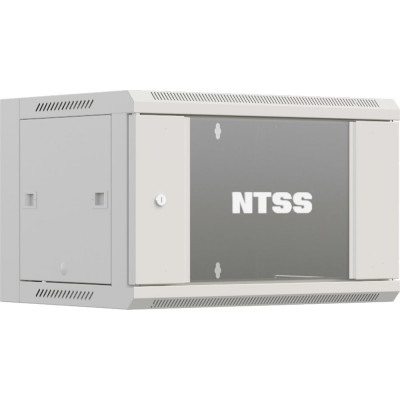 Настенный телекоммуникационный шкаф NTSS W 9U 600x600x500мм, 2 профиля 19, дверь стеклянная, боковые стенки съемные, задняя стенка, разобранн NTSS-W9U6060GS