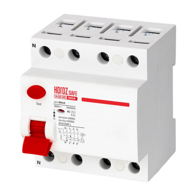 Выключатель остаточного тока HOROZ ELECTRIC SAFE (RCCB 4P 100) 4P 100A 30mA 400V 114-003-4100 HRZ00002654