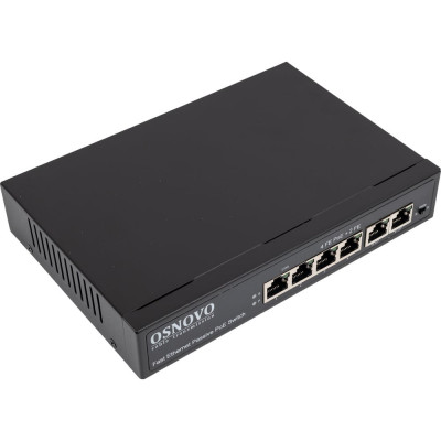 Passive PoE коммутатор OSNOVO SW-20600/A(80W) Fast Ethernet на 6 портов sct1279