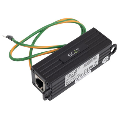 Устройство грозозащиты Ethernet c PoE SC&T SP006P одноканальное sct0610