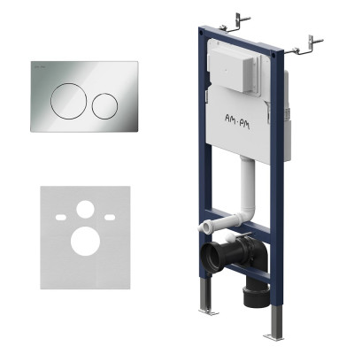 Инсталляция для подвесного унитаза AM.PM PrimeFit с клавишей PrimeFit L, хром глянцевый I012709.0151