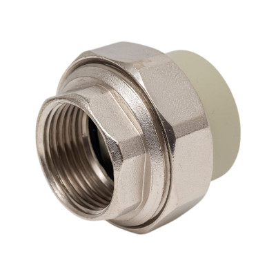 Муфта комбинированная разъемная TEBO PPR, O-ring, 32x1 ВР, серый 016022008