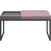 Банкетка GreenWeen ALBA BOX черная, Dusty Pink, GreyBox, 850x400x450 GW-ALBABOX-DPGREY-850B