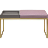 Банкетка GreenWeen ALBA BOX золотая, Dusty Pink, GreyBox, 850x400x450 GW-ALBABOX-DPGREY-850G